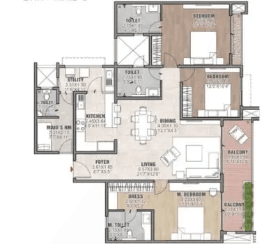 2.5 BHK Floor Plan